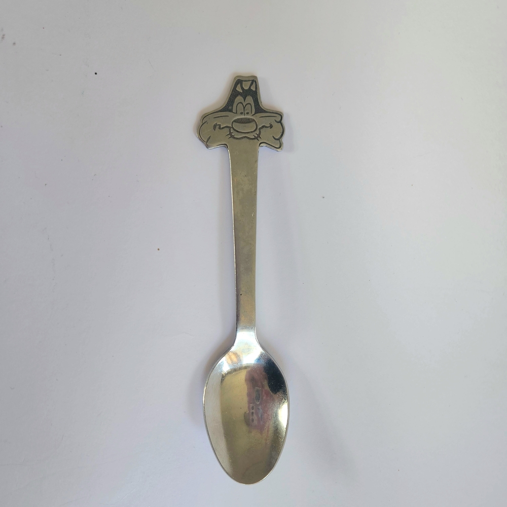 Vintage 1975 Sylvester the Cat Stainless Steel Baby Toddler Spoon Looney Tunes